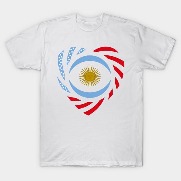 Argentinian American Multinational Patriot Flag Series (Heart) T-Shirt by Village Values